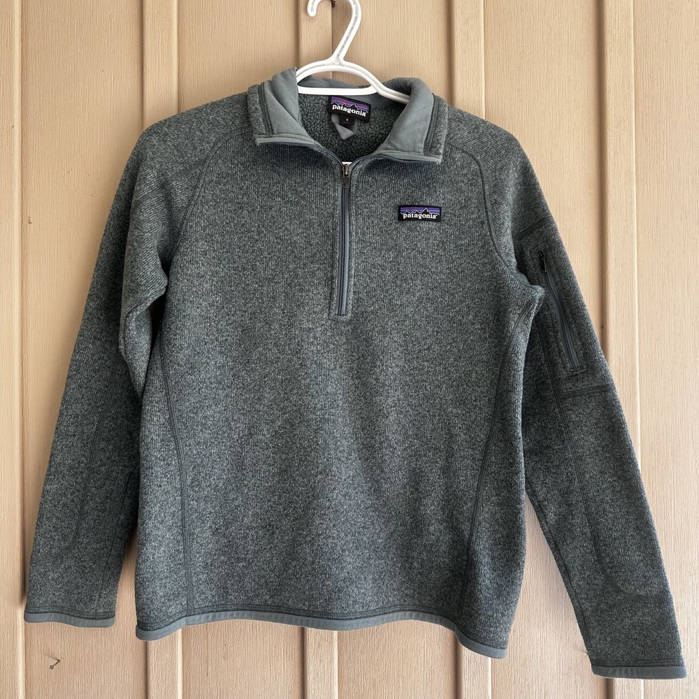 Patagonia Better Sweater Womens Small Green 1/4 Zip Fleece Pullover Jacket 25617